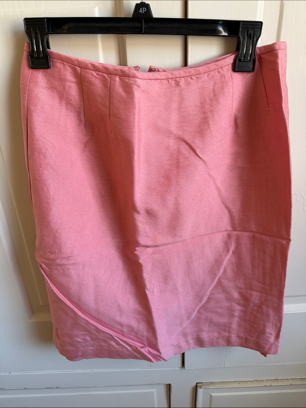 Albert Nipon Wool and Silk Coral Pencil Skirt